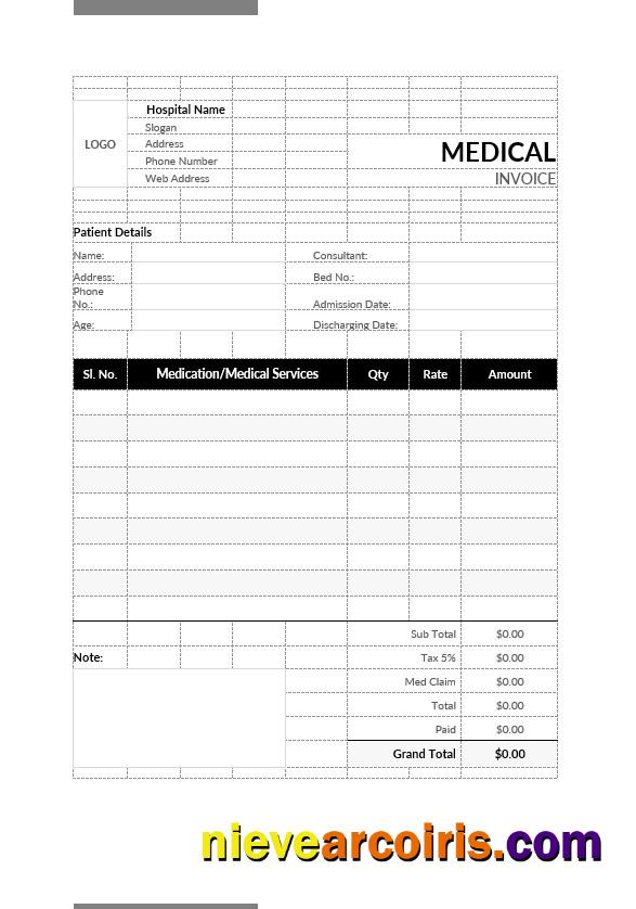 Medical Bill Format